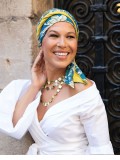 Headscarf Doris - Pacific Flowers  - chemo headwear / alopecia headscarf