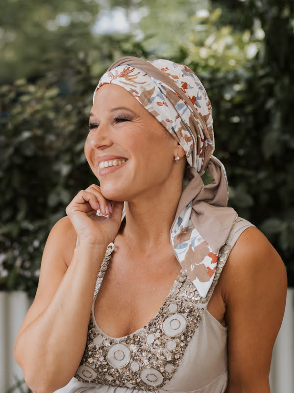 Headscarf Doris - Aquarelle Splash - chemo headwear / alopecia headscarf