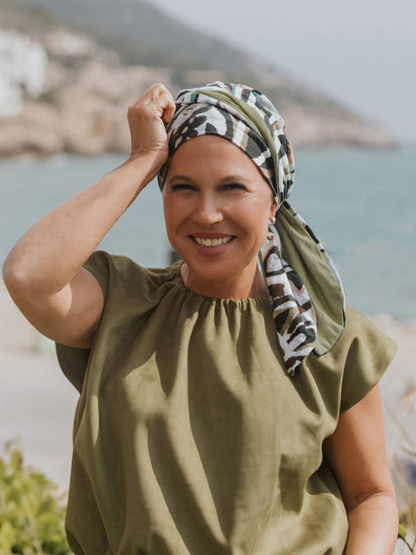 Chemo sjaals chemo mutsjes - Sjaalmutsje Doris Art Nouveau