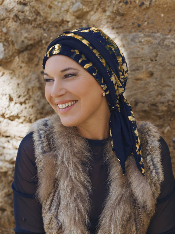 Headscarf Doris - Wild Sunset - chemo headwear / alopecia headscarf
