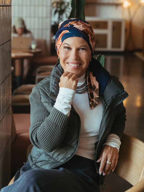 Headscarf Doris - Colorful Botanic - chemo headwear / alopecia headscarf
