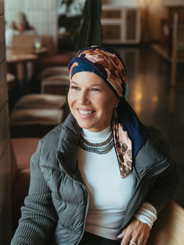 Headscarf Doris - Colorful Botanic - chemo headwear / alopecia headscarf