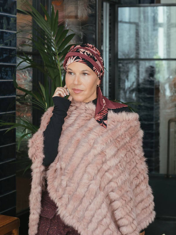 Headscarf Doris - Cherry Blossom - chemo headwear / alopecia headscarf