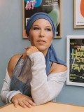 Headscarf Doris - Cobalt Blue - chemo headwear / alopecia headscarf