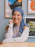 Headscarf Doris - Cobalt Blue - chemo headwear / alopecia headscarf