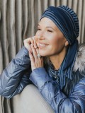 Headscarf Doris glowing - striped blue - chemo headwear / alopecia headscarf Headscarf Doris glowing - striped blue - chemo headwear / alopecia headscarf