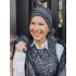 Hoofddoekjes chemo sjaaltjes chemo mutsjes - Sjaalmutsje Doris glowing - striped grey