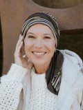 Headscarf Doris glowing - striped caramel - chemo headwear / alopecia headscarf