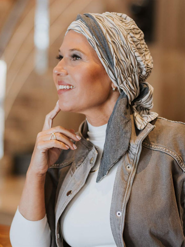 Voorgevormde chemo sjaals chemo mutsjes - Sjaalmutsje Doris Sand Dunes