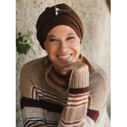 Turban Gala - Brown - chemo mutsje / alopecia hoofdbedekking Chemo mutsjes chemo muts winter - Turban Gala - Brown