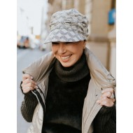 Cap Sonia geometric grey - chemo cap / alopecia cap