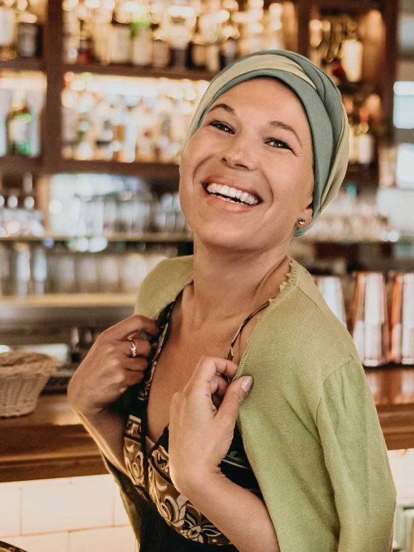 chemo mutsjes chemo Turban Lidia - duo green - chemo hoofdbedekking