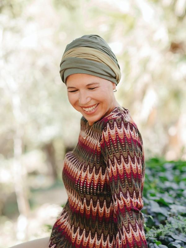 chemo mutsjes chemo Turban Lidia - duo green - chemo hoofdbedekking