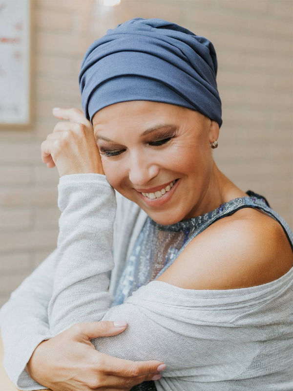 Hat Lucia Cobalt Blue - chemo hat / alopecia headwear