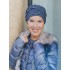 Hat Lucia - Glowing striped blue - chemo hat / alopecia headwear