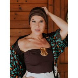 Hat Lucia duo cocoa - chemo hat / alopecia headwear
