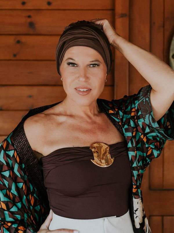 Hat Lucia duo cocoa - chemo hat / alopecia headwear