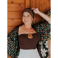 Hat Lucia duo cocoa - chemo hat / alopecia headwear