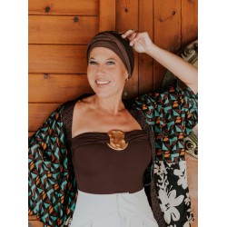 Hat Lucia duo cocoa - chemo hat / alopecia headwear
