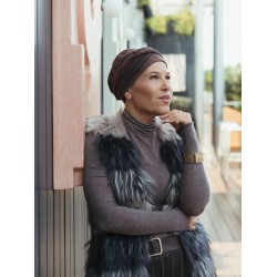 Hat Lucia duo cocoa - chemo hat / alopecia headwear