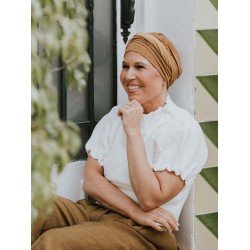Hippe chemo mutsjes winkel - Mutsje Lucia Duo Caramel