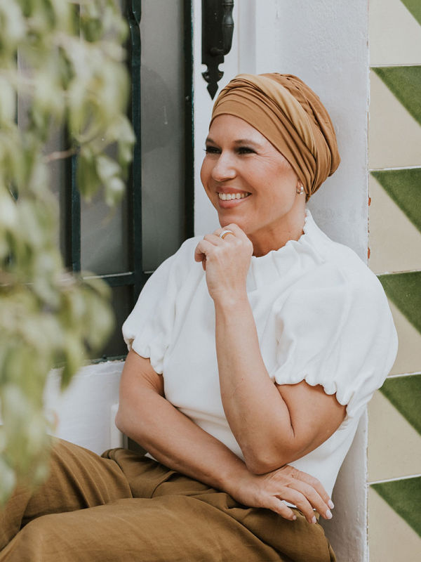Hat Lucia Duo Caramel - chemo hat / alopecia headwear