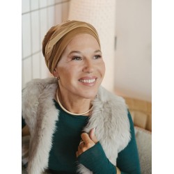 Hippe chemo mutsjes winkel - Mutsje Lucia Duo Caramel