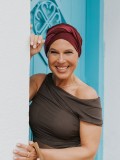 Hat Lucia Duo Merlot - chemo hat / alopecia headwear