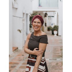 Hippe chemo mutsjes winkel - Mutsje Lucia Duo Merlot