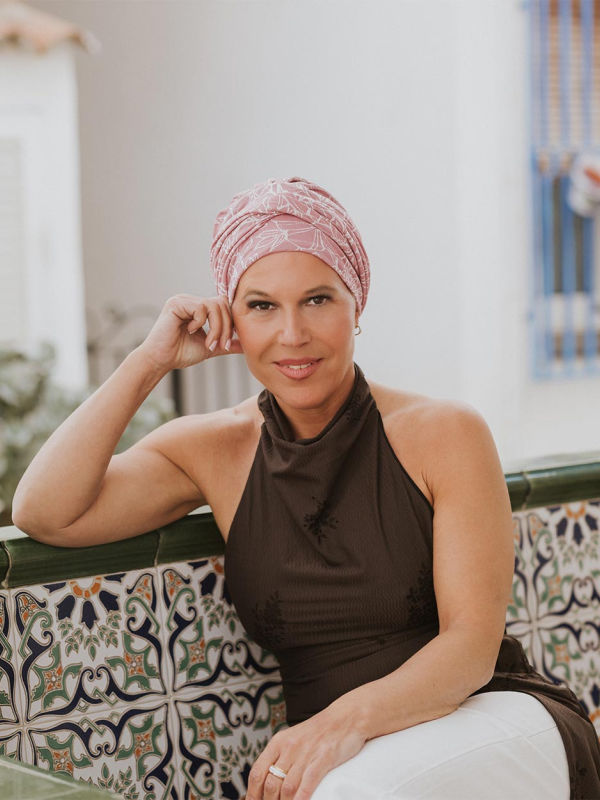 Hat Lucia Floral Pink - chemo hat / alopecia headwear