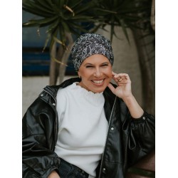 Hat Lucia Floral Black - chemo hat / alopecia headwear
