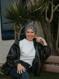 Hat Lucia Floral Black - chemo hat / alopecia headwear