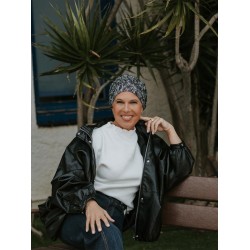 Hat Lucia Floral Black - chemo hat / alopecia headwear