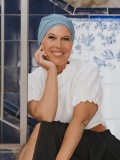 Top Sansa - blue denim - chemo hat / alopecia turban