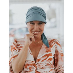 Cap Sofia Ocean Blue - chemotherapy headwear / alopecia cap 