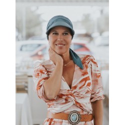 Cap Sofia Ocean Blue - chemotherapy headwear / alopecia cap 