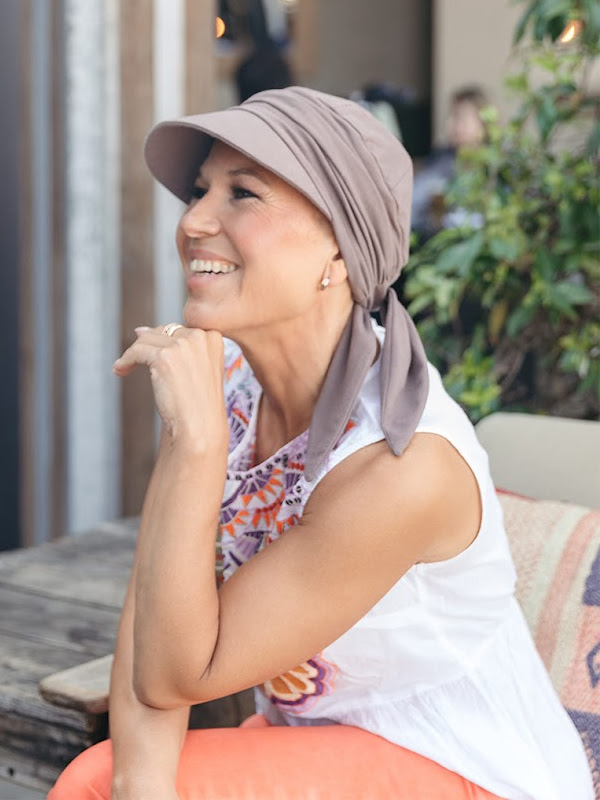 Cap Sofia Dusty Brown - chemotherapy headwear / alopecia cap 