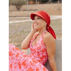 Cap Sofia Dark Red - chemotherapy headwear / alopecia cap  Cap Sofia Dark Red - chemotherapy headwear / alopecia cap