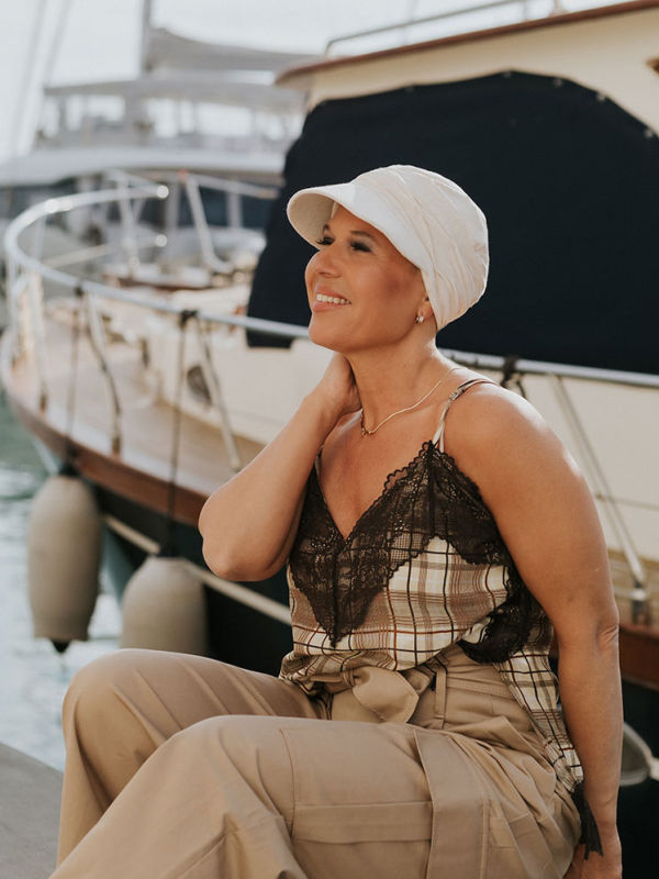 Cap Sonia Creme - chemo cap / alopecia cap