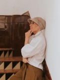 Cap Sonia Grey khaki - chemo cap / alopecia cap
