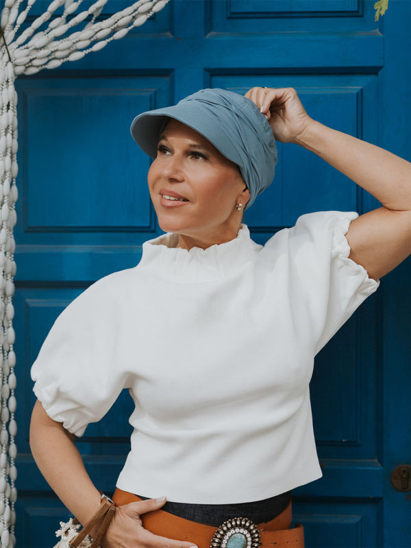 Cap Sonia blue denim - chemo cap / alopecia cap