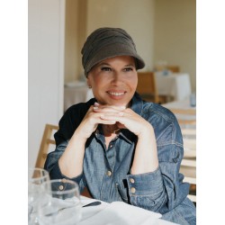 Cap Sonia Grey melange - chemo cap / alopecia cap