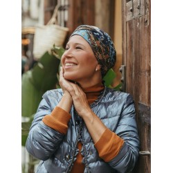 Top Susan Garden Blue - cancer hat / alopecia headwear Top Susan Garden Blue - cancer hat / alopecia headwear