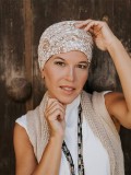 Top Susan Sandy Veil - cancer hat / alopecia headwear