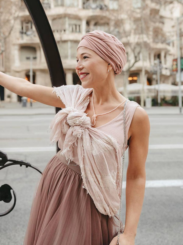chemo mutsjes winkel - Top Susan Antique Rose - chemomutsjes Mooihoofd