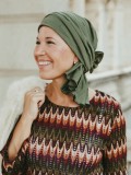 Headscarf Tania- Olive Green - chemo headwear / alopecia headscarf