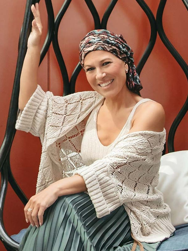 Headscarf Tania- Zig Zag - chemo headwear / alopecia headscarf