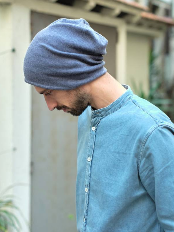 Beanie Jeans Blue - chemo hat