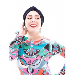 Turban Nicole Cross-Navy - chemo mutsje / alopecia mutsje Turban Nicole Cross-Navy - chemo mutsje / alopecia mutsje