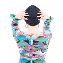 Turban Nicole Cross-Navy - chemo mutsje / alopecia mutsje Turban Nicole Cross-Navy - chemo mutsje / alopecia mutsje